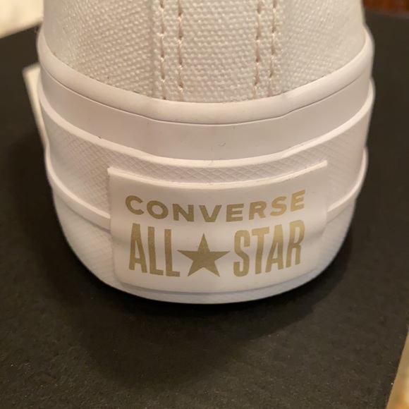 Converse White Gold Platform Chuck Taylor All Star - Picture 8 of 9
